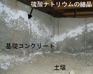 基礎コンクリートの劣化状況（床下部）